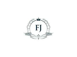 Monogram Luxury Fj Logo Letter, Minimal Feminine Fj jf Logo Icon Vector Stock