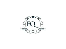 Monogram Luxury Fq Logo Letter, Minimal Feminine Fq qf Logo Icon Vector Stock