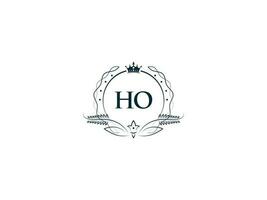Feminine Crown Ho King Logo, Initial Ho oh Logo Letter Vector Art