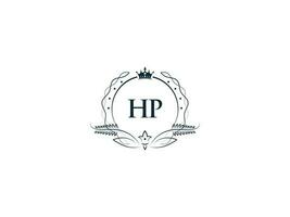 femenino corona hp Rey logo, inicial hp ph logo letra vector Arte