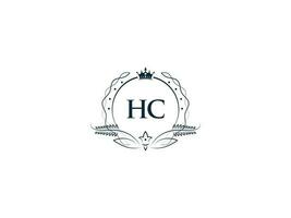 Feminine Crown Hc King Logo, Initial Hc ch Logo Letter Vector Art