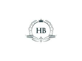 Feminine Crown Hb King Logo, Initial Hb bh Logo Letter Vector Art