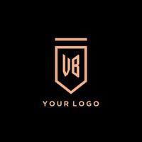 VB monogram initial with shield logo design icon vector
