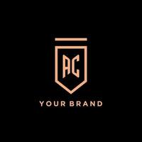 AC monogram initial with shield logo design icon vector