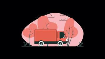 livraison un camion plat dessin animé style explicateur animation - transparent vidéo video