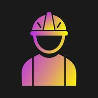 icono de vector de trabajador de construcción