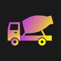 icono de vector de camión mezclador de cemento