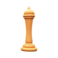 Isolated Golden King Chess Piece. png