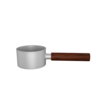 Isolated Grey Coffee Pan 3D Render. png