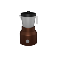 Silver And Bronze Electric Mocha Pot 3D Render. png