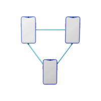 3D Render Of Blue Mobile Network Connection. png