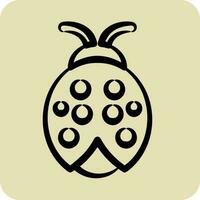 Icon Ladybug. suitable for Garden symbol. hand drawn style. simple design editable. design template vector. simple illustration vector