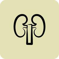 Icon Kidney. suitable for education symbol. hand drawn style. simple design editable. design template vector