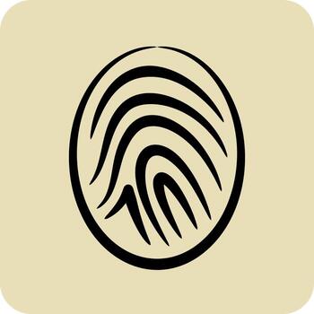 icono huella dactilar. adecuado para seguridad símbolo. mano dibujado estilo. sencillo diseño editable. diseño modelo vector