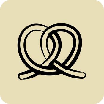Icon Pretzel. suitable for Bakery symbol. hand drawn style. simple design editable. design template vector