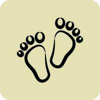 Icon Feet. suitable for Kids symbol. hand drawn style. simple design editable. design template vector