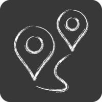 Icon Route. suitable for education symbol. chalk Style. simple design editable. design template vector