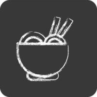 Icon Ramen. suitable for Japanese symbol. chalk Style. simple design editable. design template vector