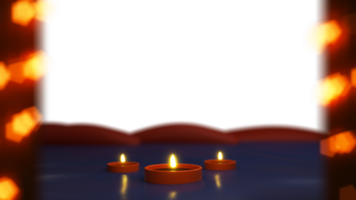 Illuminated Tealight Candles With Blurred Bokeh Effect. png