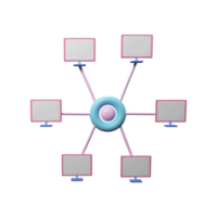 3d interpretazione computer o tv Rete connessione simbolo png