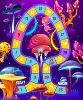 Kids boardgame with giant fantasy magic mushroom vector