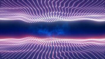 resumen púrpura energía olas desde partículas encima y abajo el pantalla mágico brillante brillante futurista de alta tecnología antecedentes video