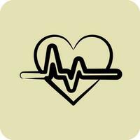 Icon Cardiogram. suitable for education symbol. hand drawn style. simple design editable. design template vector