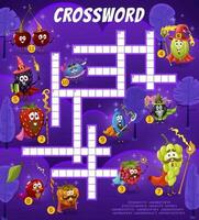 Crossword worksheet, berry wizard, mage, warlock vector