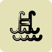 Icon Swimming. suitable for Healthy symbol. hand drawn style. simple design editable. design template vector