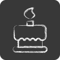 Icon Birthday Cake. suitable for Bakery symbol. chalk Style. simple design editable. design template vector