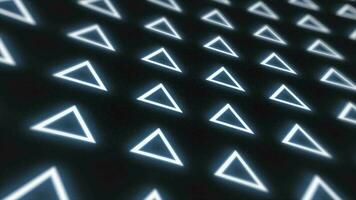 Abstract pattern of glowing geometric triangles loop futuristic hi-tech black background video