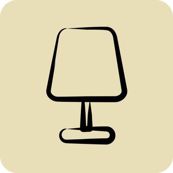 Icon Table Lamp. suitable for House symbol. hand drawn style. simple design editable. design template vector