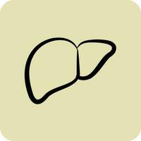 Icon Liver. suitable for education symbol. hand drawn style. simple design editable. design template vector