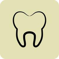 Icon Tooth. suitable for medicine symbol. hand drawn style. simple design editable. design template vector