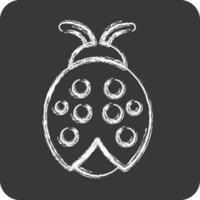 Icon Ladybug. suitable for Garden symbol. chalk Style. simple design editable. design template vector. simple illustration vector