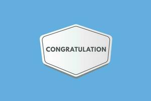 Congratulation text Button. Congratulation Sign Icon Label Sticker Web Buttons vector