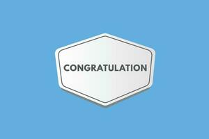 Congratulation text Button. Congratulation Sign Icon Label Sticker Web Buttons vector