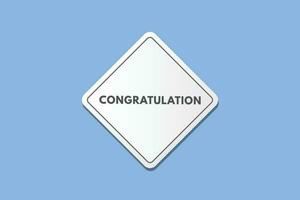 Congratulation text Button. Congratulation Sign Icon Label Sticker Web Buttons vector