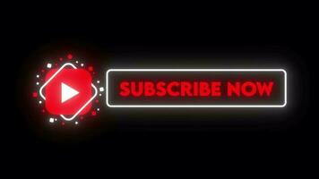 Neon YouTube Subscribe Button Animation video