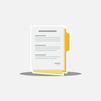 Document - White Stroke with Shadow icon vector isolated. Flat style vector illustration.