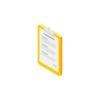 Clipboard Isometric left view - White Background icon vector isometric. Flat style vector illustration.