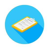 Clipboard Isometric left view icon vector isometric. Flat style vector illustration.