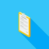 Clipboard Isometric left view icon vector isometric. Flat style vector illustration.