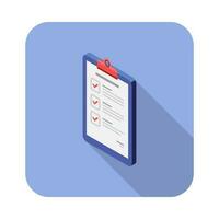 Checklist Isometric left view icon vector isometric. Flat style vector illustration.