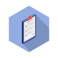 Checklist Isometric right view icon vector isometric. Flat style vector illustration.