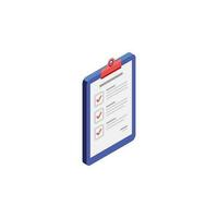 Checklist Isometric right view - White Background icon vector isometric. Flat style vector illustration.