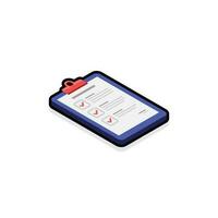 Checklist Isometric right view - Black Stroke with Shadow icon vector isometric. Flat style vector illustration.