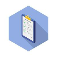 Checklist Isometric left view icon vector isometric. Flat style vector illustration.