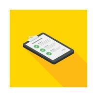 Checklist Isometric right view icon vector isometric. Flat style vector illustration.