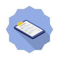 Checklist Isometric right view icon vector isometric. Flat style vector illustration.